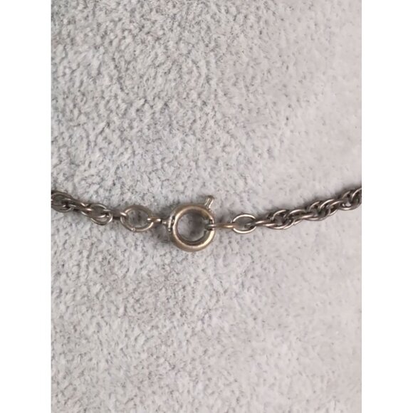 Vintage Signed Celebrity Necklace Brushed Pewter 24-Inch Chain MidCentury Design - Picture 3 of 3